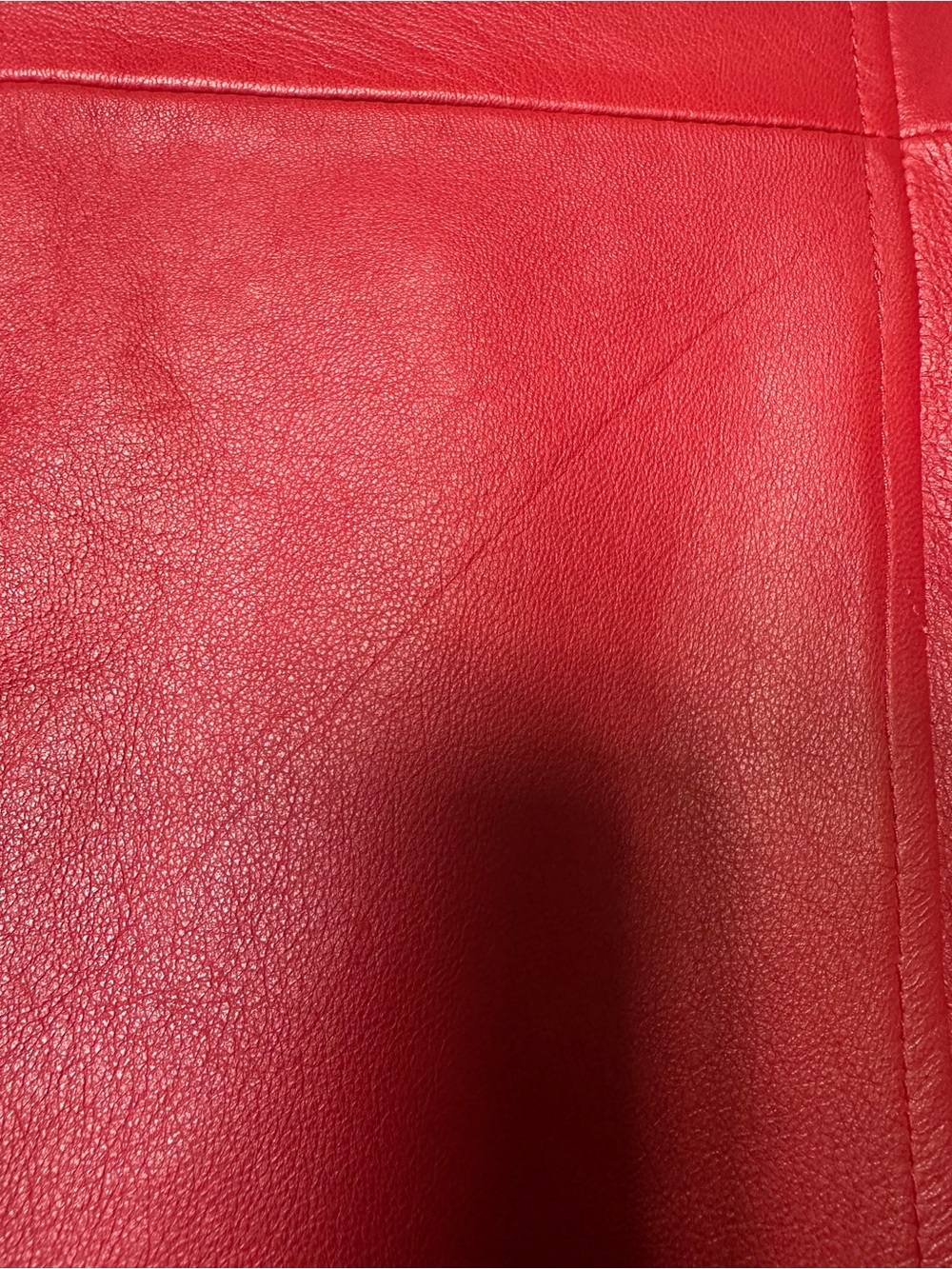 Classiques Entier Red Leather Women's Coat Size 18 - Picture 8 of 9